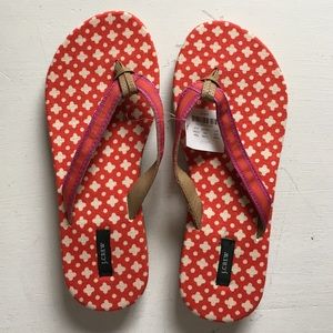 Jcrew flip flops red and pink